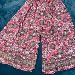Floral Pink Wide Leg Pants
